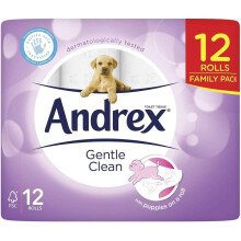 Andrex Gentle Clean Toilet Roll - 12 x 170-sheet, 2-ply, soft-touch