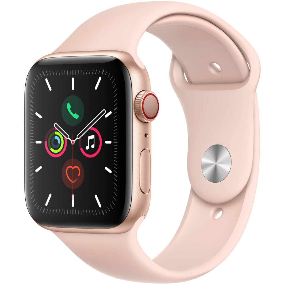 Apple Watch Series 5 (GPS + Cell, 44mm, Gold Aluminum, Pink Sand Sport Band)