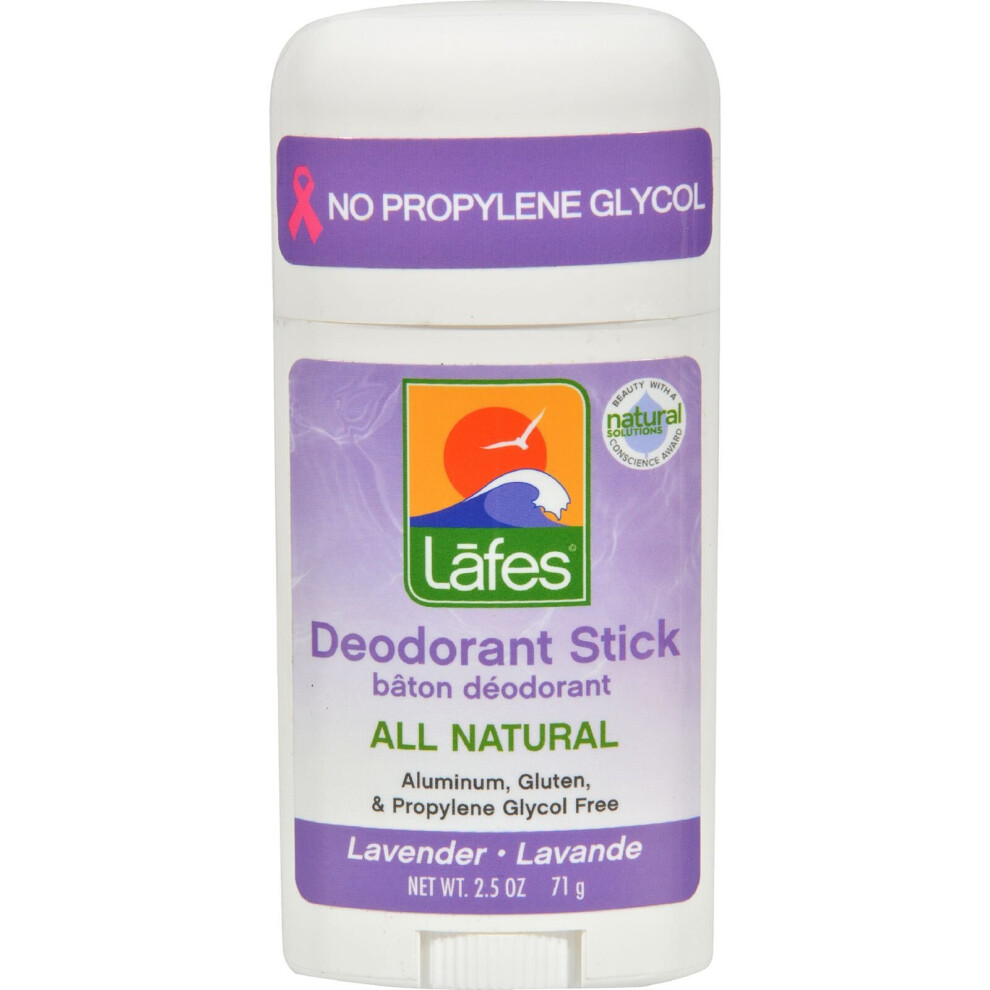 Lafe's Natural Body Care Lavender Natural And Organic Deodorant Stick - 2.5 Oz