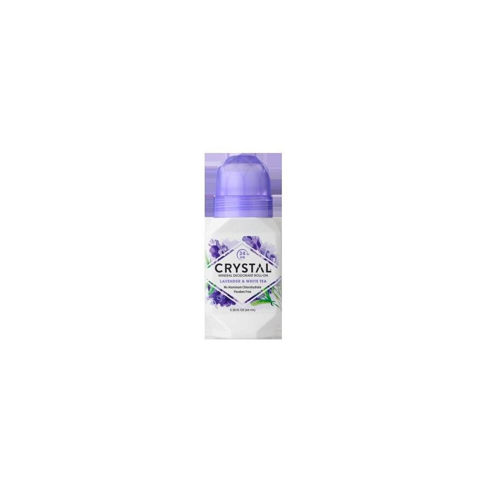 Crystal Essence Lavender/White Roll On Deodorant And Tea - 2.25 Fl Oz