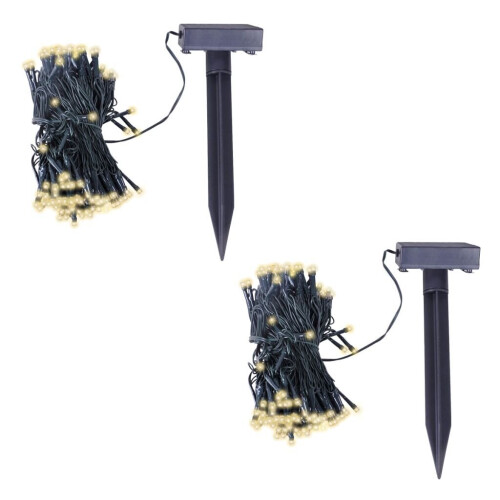 VidaXL vidaXL Solar-Lichterketten 2 Stk. LED Warmweiß 1
