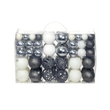 vidaXL Christmas Ball Set 100 Piece 3/4/6 cm White/Grey Tree Hanging Decor