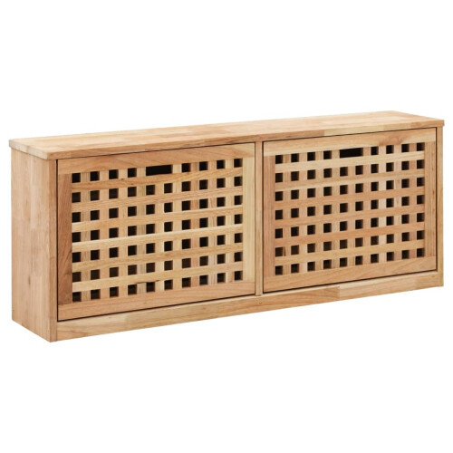 VidaXL vidaXL Solid Walnut Wood Shoe Storage Bench Natural Shoe Storage Cabinets