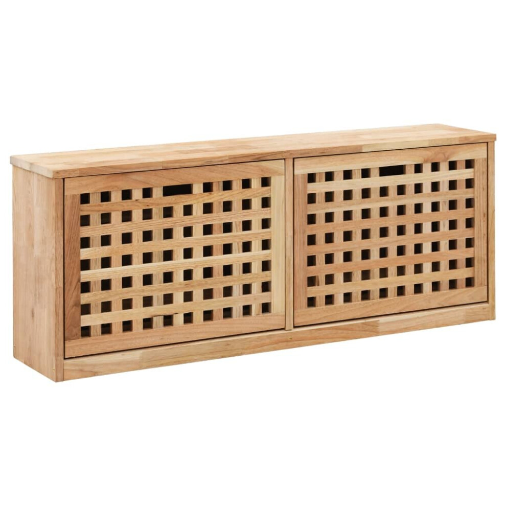 vidaXL Solid Walnut Wood Shoe Storage Bench Natural Shoe Storage Cabinets
