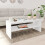 VidaXL vidaXL Coffee Table with a Shelf White Engineered Wood Accent Table Sofa Table 1