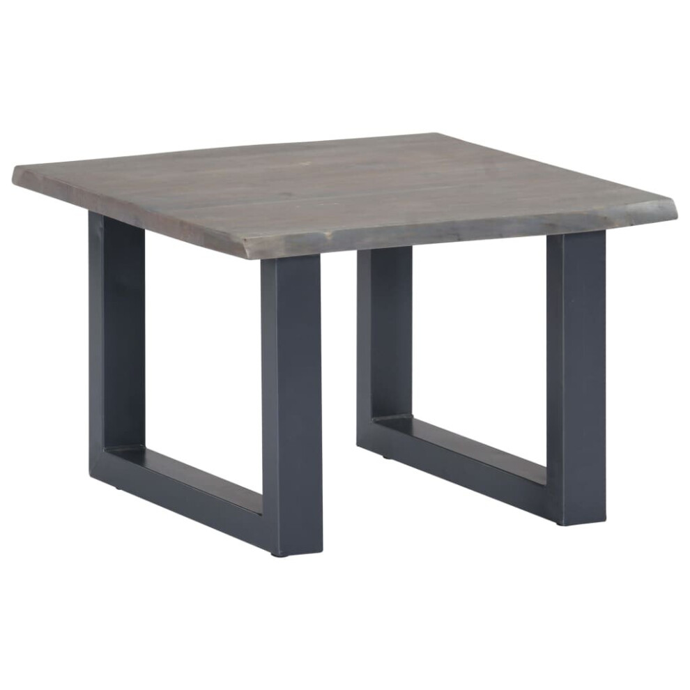 Vidaxl Solid Acacia Wood Coffee Table With Live Natural Edges 60Cm Log Grey