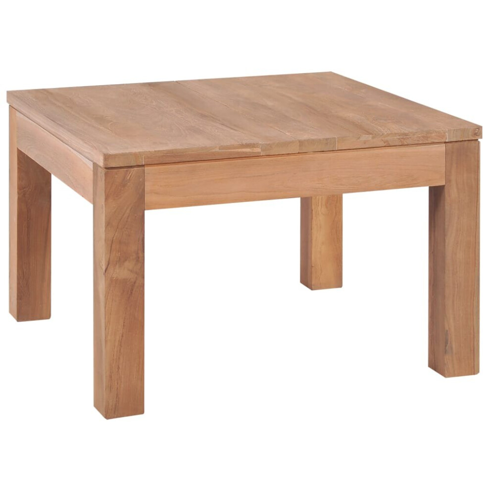 vidaXL Solid Teak Wood with Natural Finish Coffee Table 60x60x40cm Furniture