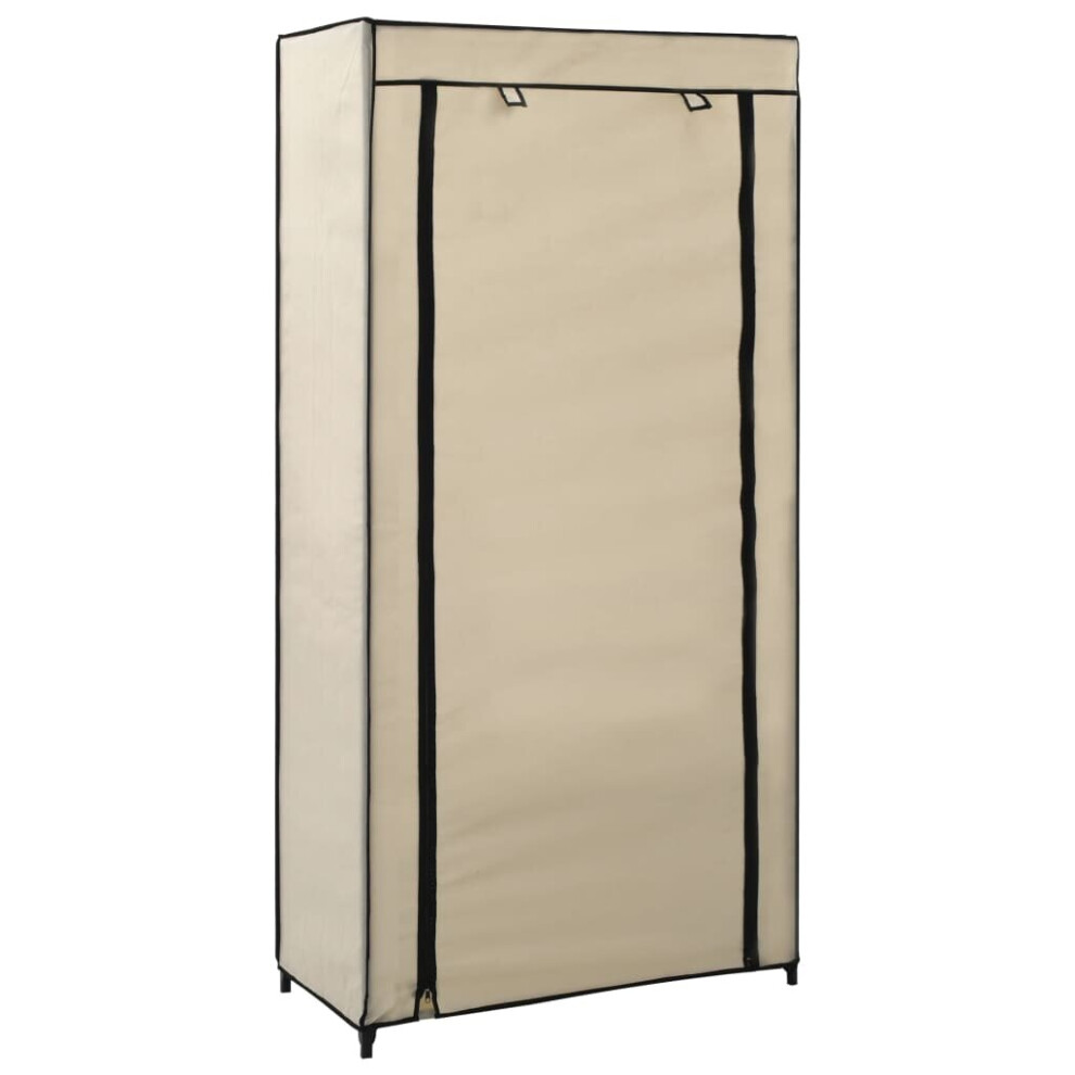 Vidaxl Shoe Cabinet With Cover Fabric Footwear Storage Rack Organiser Cream