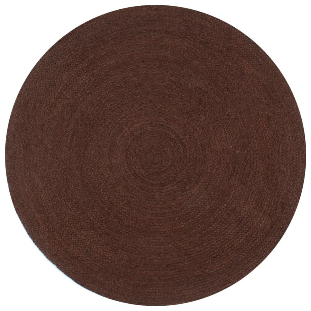 vidaXL Handmade Rug Jute Round 90cm Brown Home Room Floor Protector Carpet