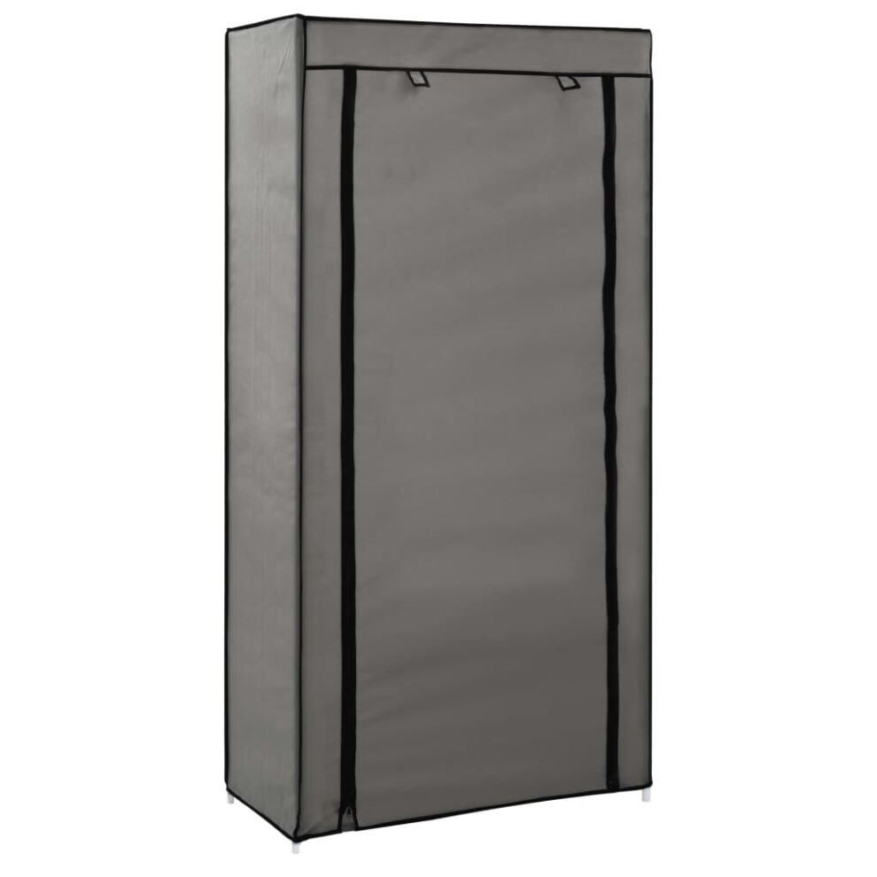 Vidaxl Shoe Cabinet With Cover Grey Fabric Footwear Storage Rack Organiser