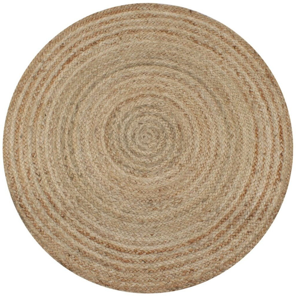 vidaXL Area Rug Braided Jute 90cm Round Home Living Room Floor Carpet Mat