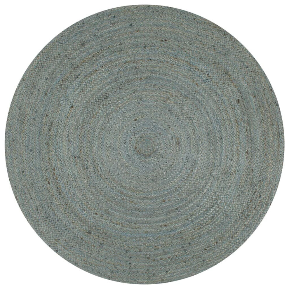 Vidaxl Handmade Rug Jute Round 150Cm Olive Room Floor Protector Carpet Green