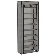 vidaXL Shoe Cabinet with Cover Grey Fabric Footwear Shelf Storage Organiser