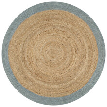 vidaXL Handmade Rug Jute with Olive Green Border 90cm Floor Protector Carpet