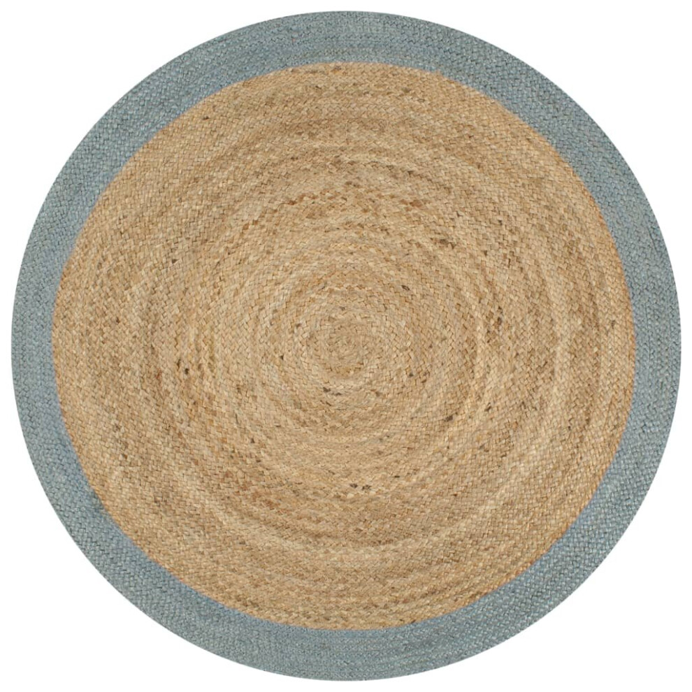 vidaXL Handmade Rug Jute with Olive Green Border 90cm Floor Protector Carpet