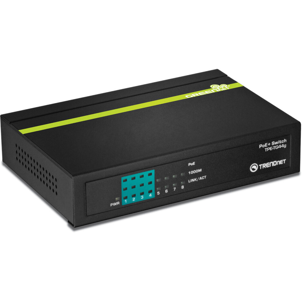 Trendnet Tpe-Tg44g 8-Port Gigabit Greennet Poe+ Switch 710931505184