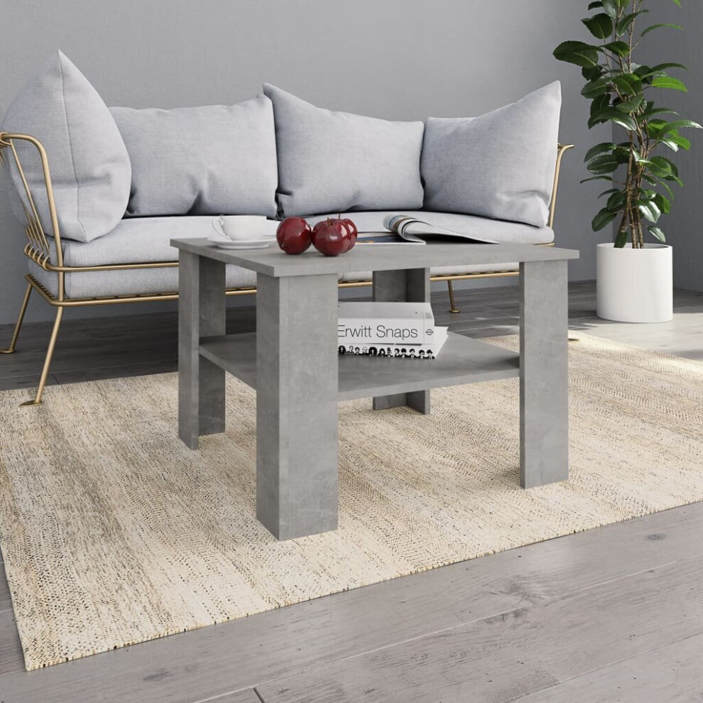 vidaXL Coffee Table Concrete Grey Chipboard Couch Dining Telephone Small Table