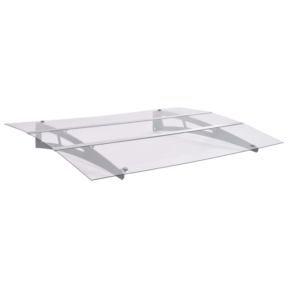 Vidaxl Door Canopy 120Cm Polycarbonate Porch Awning Rain Shelter Roof Cover