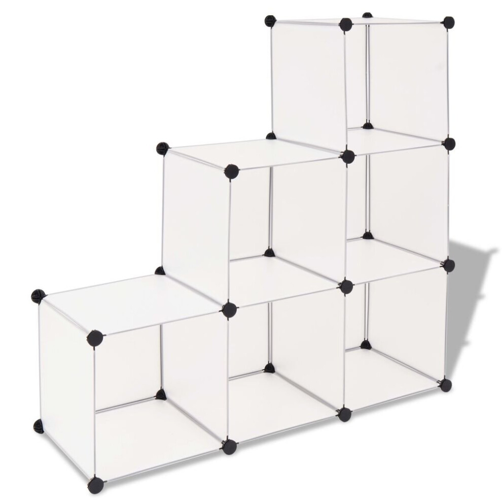 vidaXL Storage Cube Organiser with 6 Compartments White Shoe Rack Cupboard