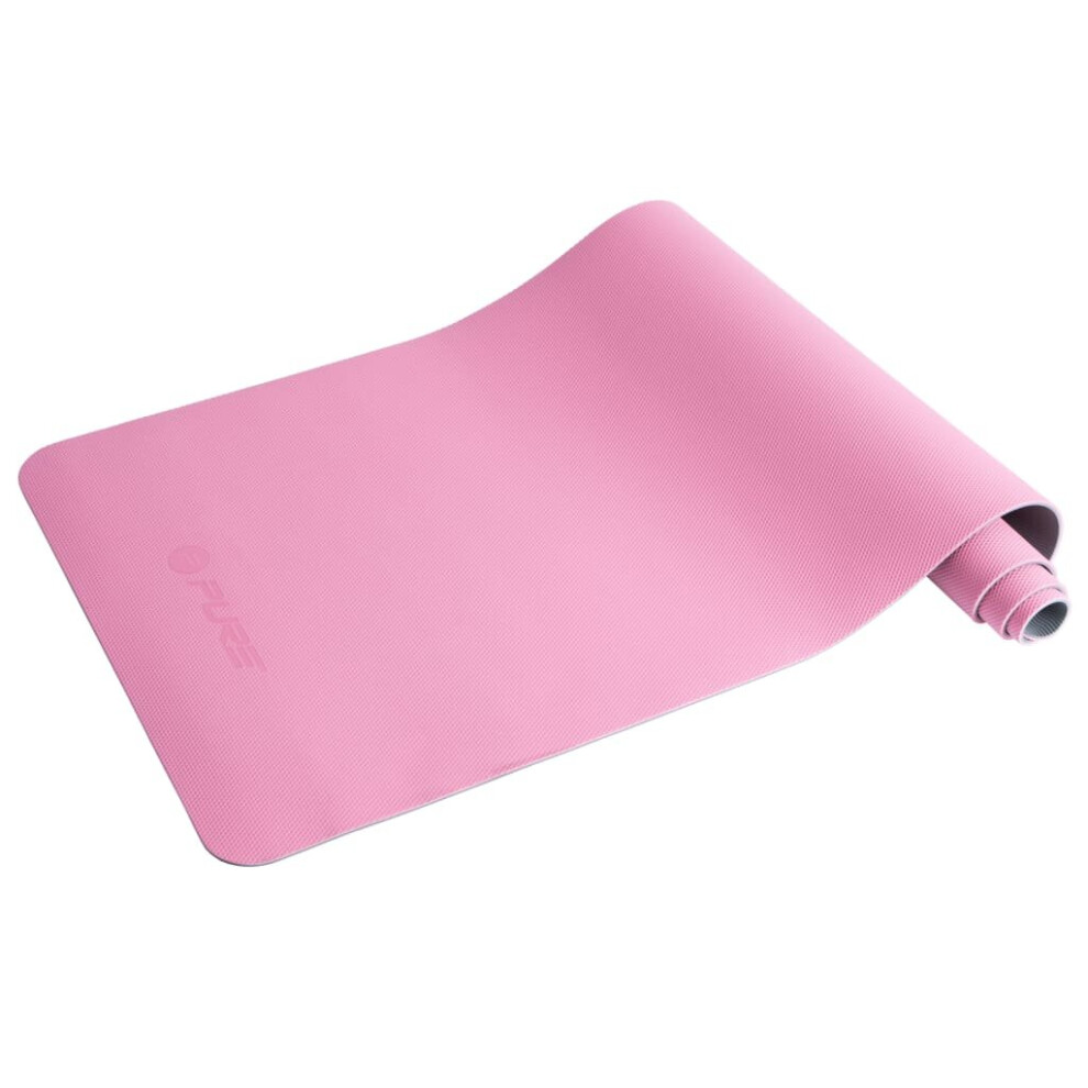 Pure2Improve Yoga Mat 173x58x0.6cm Pink and Grey Exercise Pilates Fitness Mats