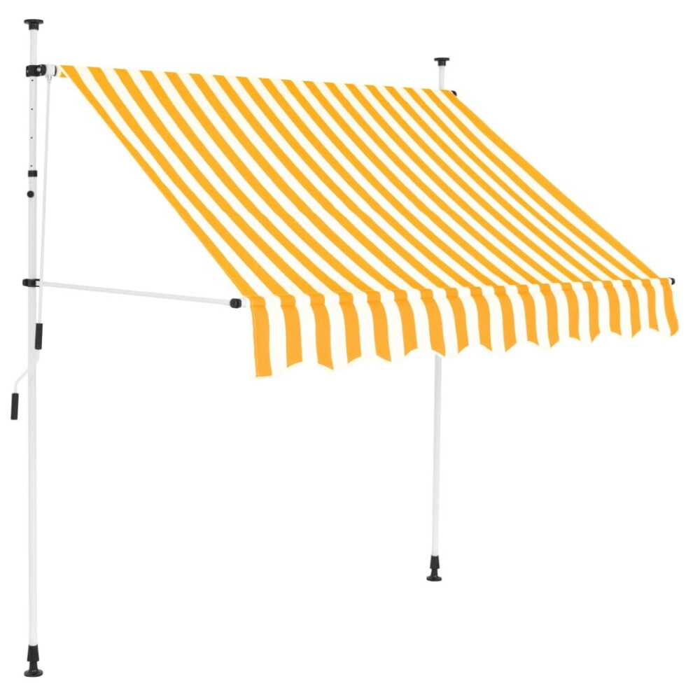 Vidaxl Manual Retractable Awning 150 Cm Orange And White Stripes