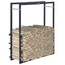 vidaXL Brennholzregal Schwarz 8025100 cm Stahl