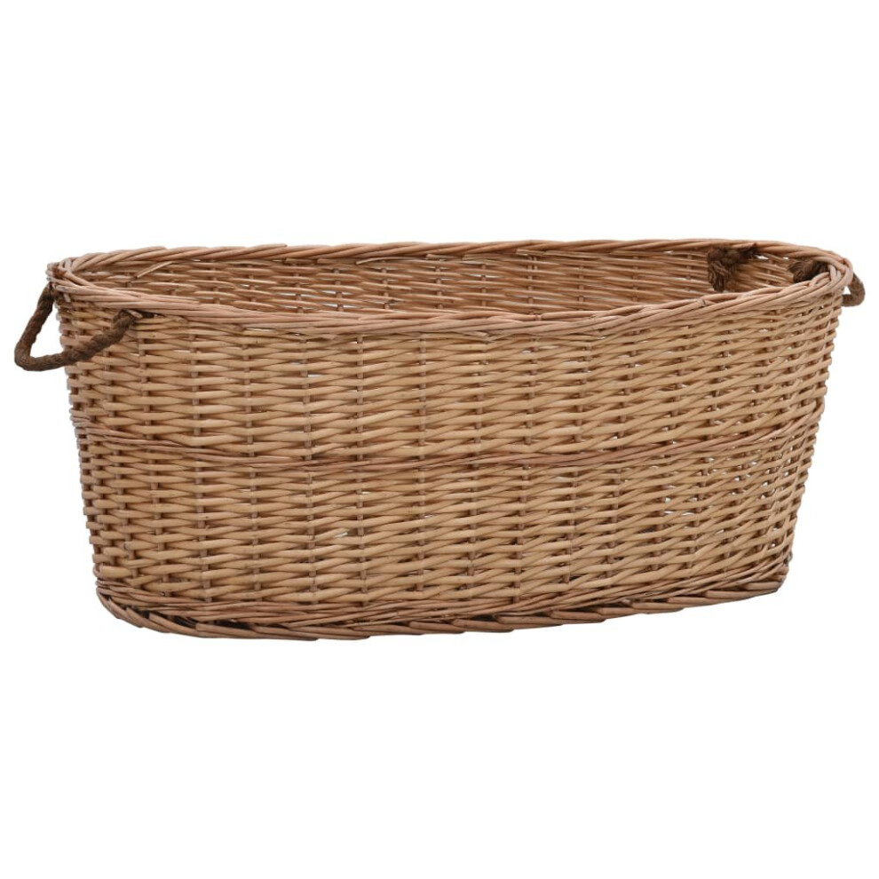 vidaXL Firewood Basket with Carrying Handles 88x57x34cm Natural Willow Basket