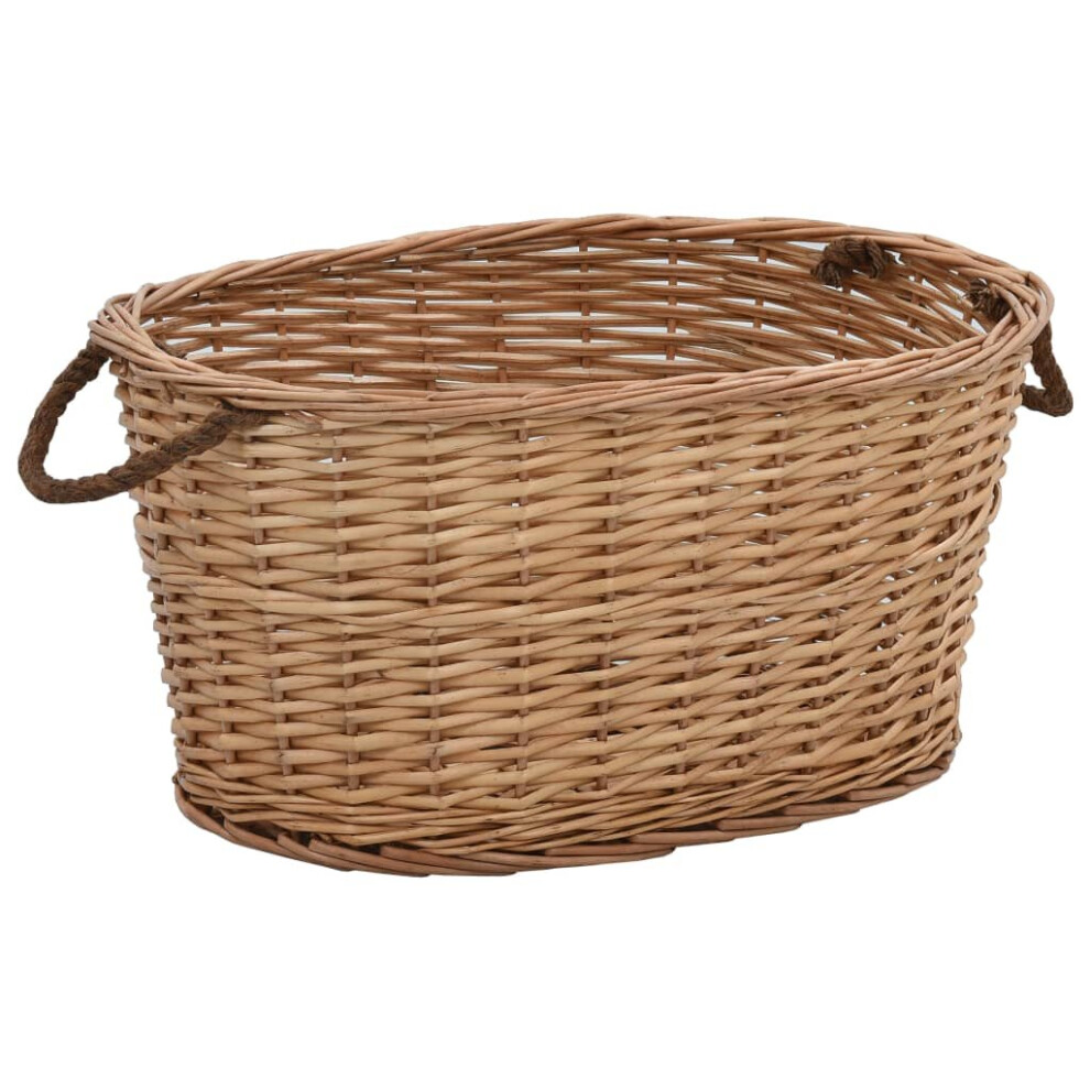 vidaXL Firewood Basket with Carrying Handles 58x42x29cm Natural Willow Basket