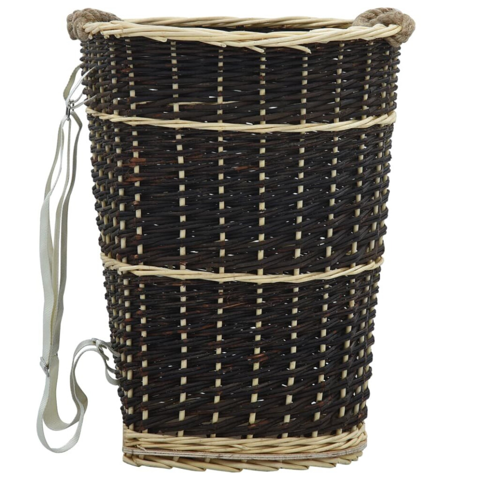 Vidaxl Firewood Backpack With Carrying Belts 50X44x58cm Natural Willow Basket