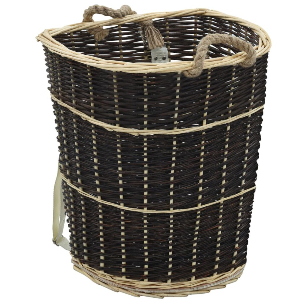 Vidaxl Firewood Backpack With Carrying Belts 57X51x69cm Natural Willow Basket