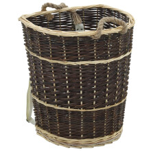 vidaXL Firewood Backpack Carrying Belts 44.5x37x50cm Natural Willow Basket