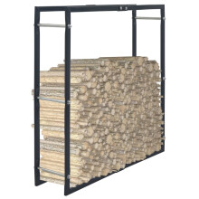 vidaXL Brennholzregal Schwarz 10025100 cm Stahl