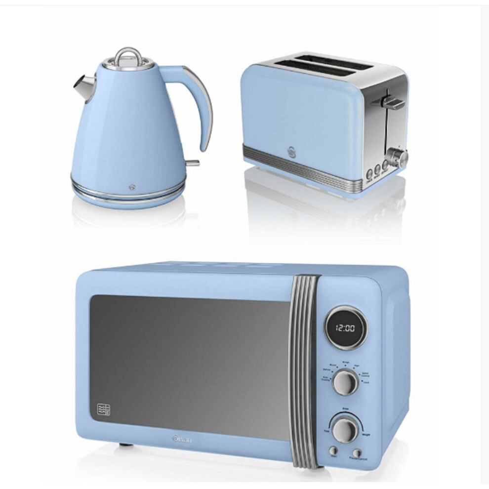 Swan retro blue kettle deals and toaster