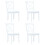 VidaXL vidaXL 4x Solid Rubber Wood Dining Chairs Sturdy White Wooden Kitchen Seating 1