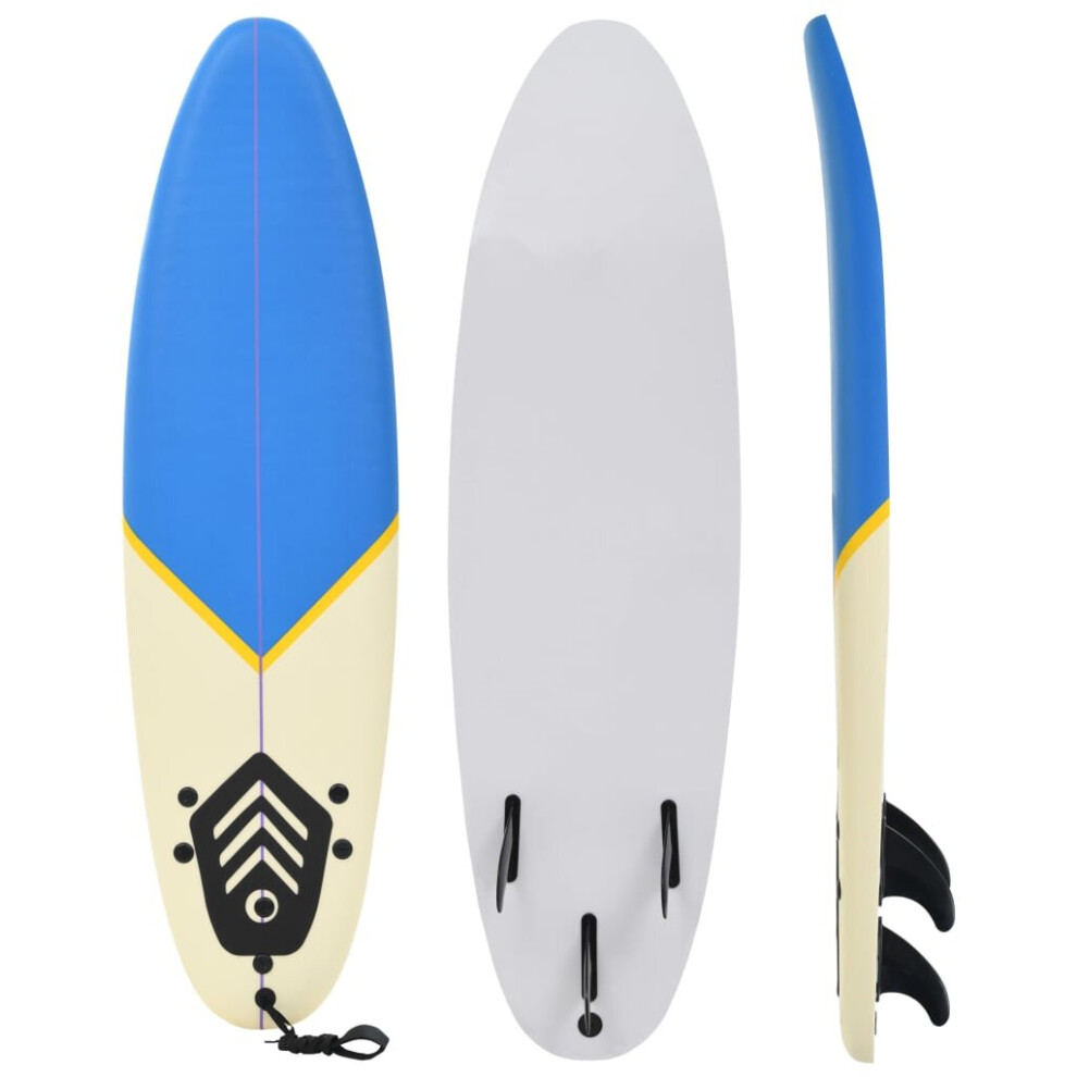 vidaXL Surfboard 170cm Blue and Cream Start Buoyancy Wave Riding Surfing Board