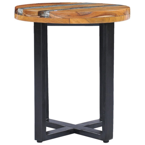 VidaXL vidaXL Solid Teak Wood and Polyresin Coffee Table Home Couch Side End Table 2