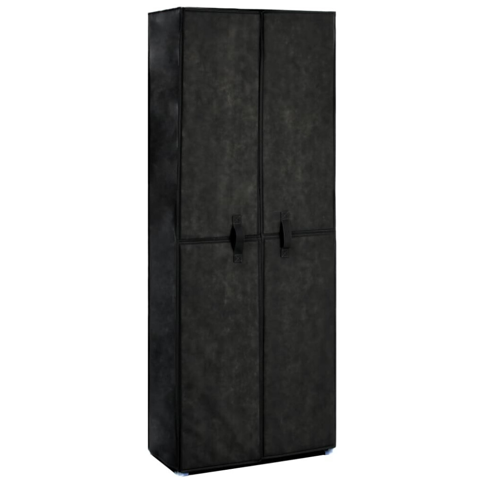vidaXL Shoe Cabinet Black Fabric Footwear Shelf Storage Organiser Cupboard