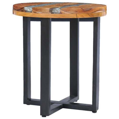 VidaXL vidaXL Solid Teak Wood and Polyresin Coffee Table Home Couch Side End Table 1