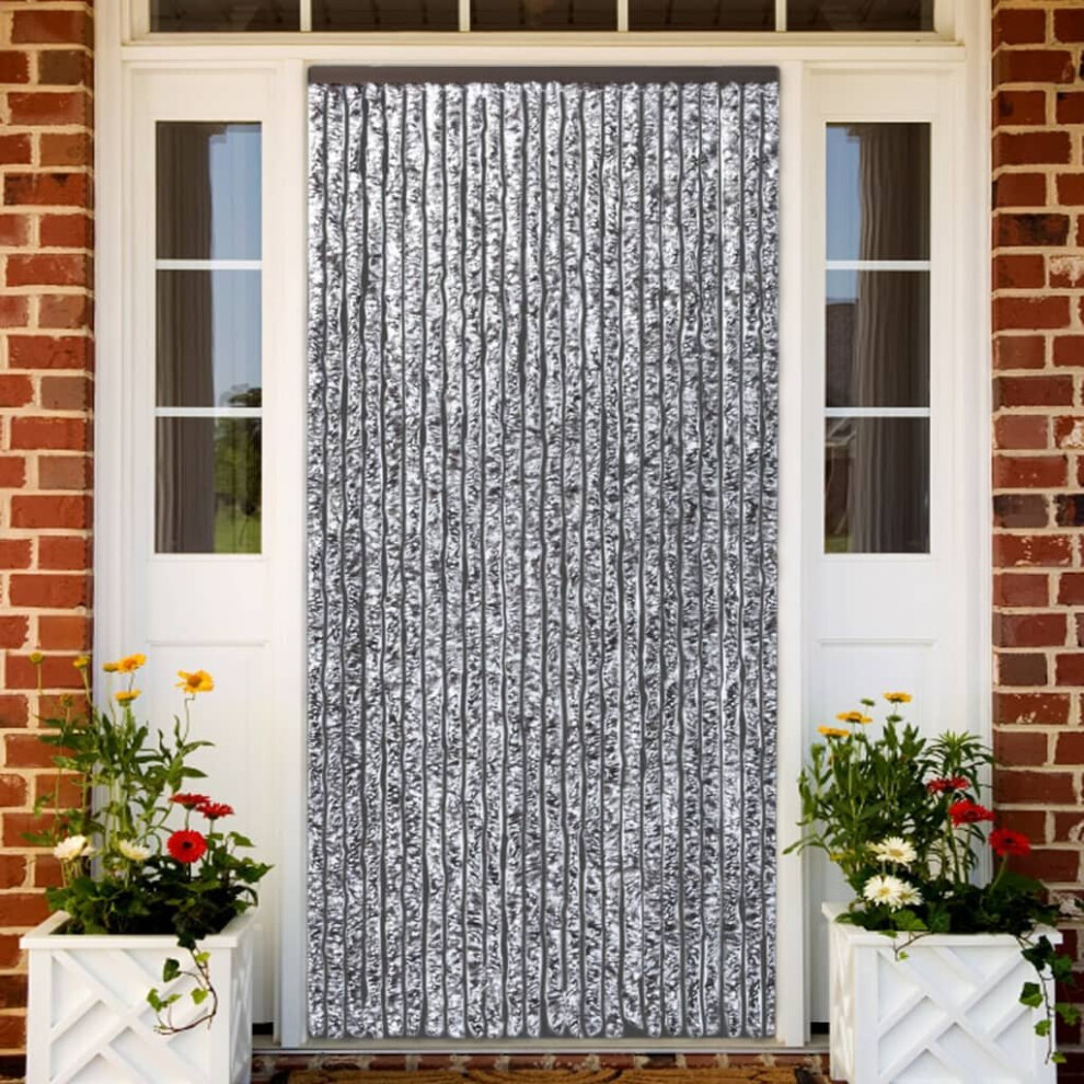 vidaXL Insect Curtain Brown and Beige 90x220cm Chenille Fly Door Screen Mesh