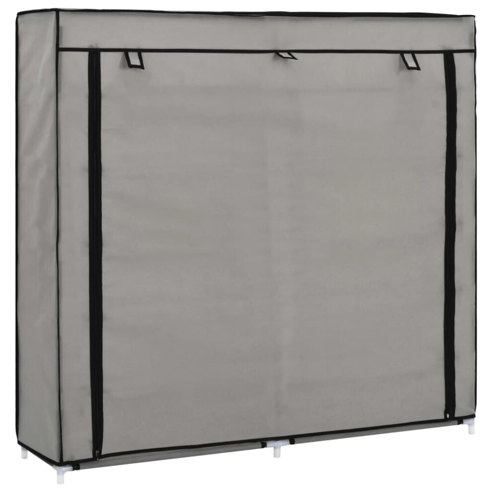 vidaXL Shoe Cabinet with Cover Grey Fabric Footwear Storage Rack Organiser