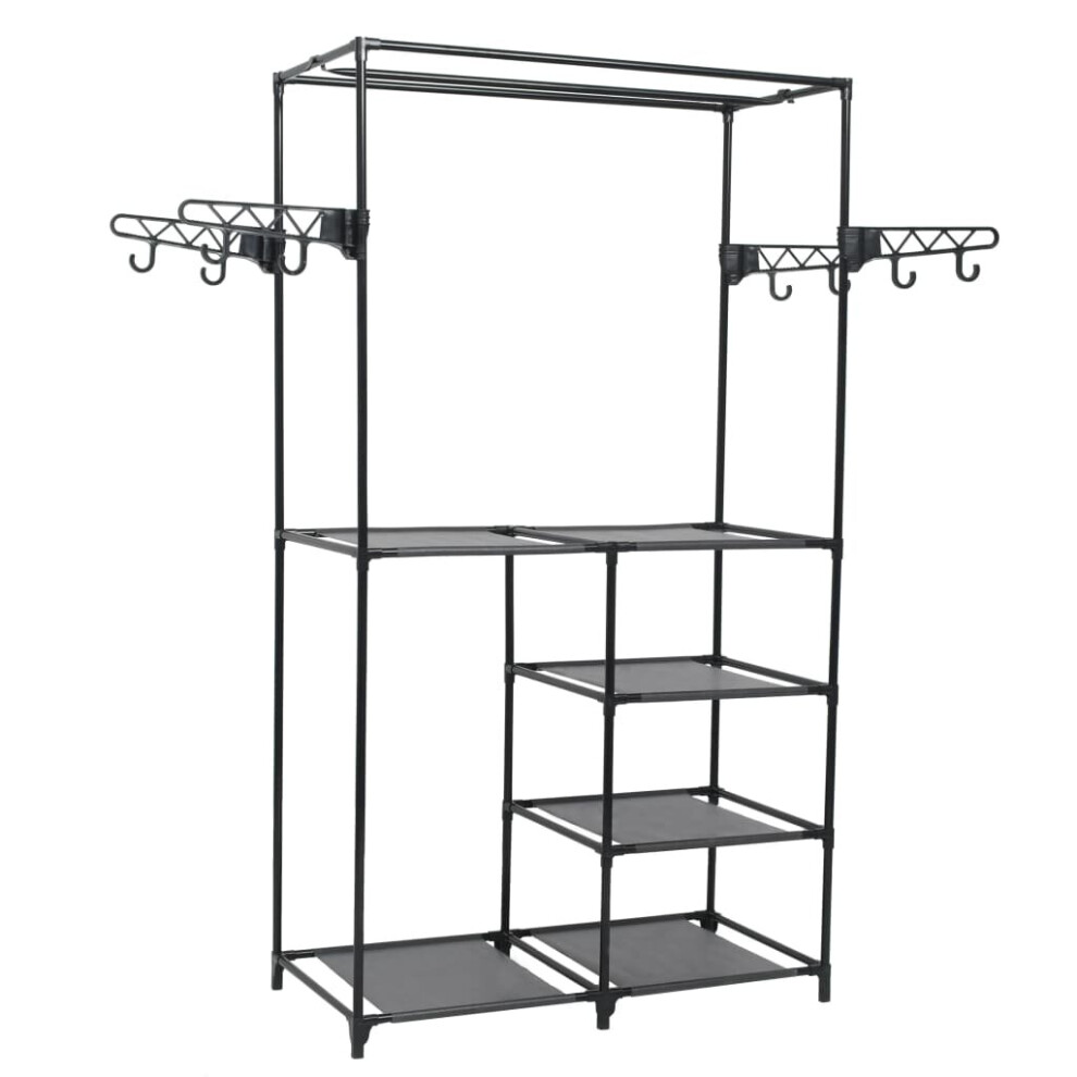 vidaXL Clothes Rack Steel and Non-woven Fabric 87x44x158cm Black Coat Stand