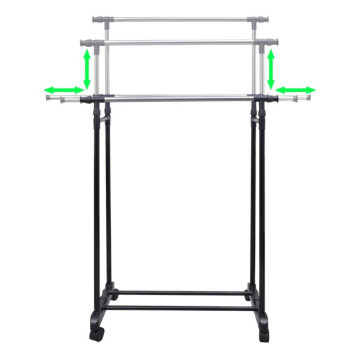 VidaXL vidaXL Verstellbare Kleiderständer 2 Stk. 2 Kleiderstangen 2