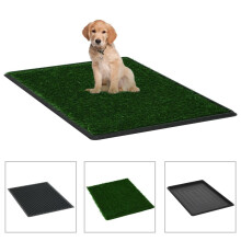 vidaXL Pet Toilet with Tray and Faux Turf Green 76x51x3 cm – Dog/Puppy Potty, Grid Tray, Easy to Clean (170769)