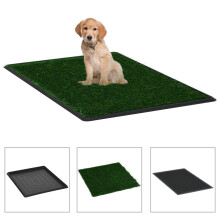 vidaXL Pet Toilet with Tray Faux Turf Green 64x51x3cm WC Dog Potty Puppy Mat