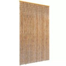 vidaXL Bamboo Insect Door Curtain 120x220 cm - Bug Fly Screen Mesh with Wooden Bar, 120 Bamboo Stems, Brown (43724)