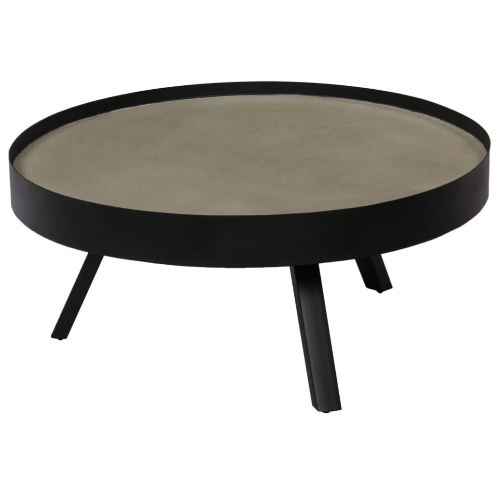 vidaXL Coffee Table Concrete Top 74x32cm Living Room Furniture Stand Desk