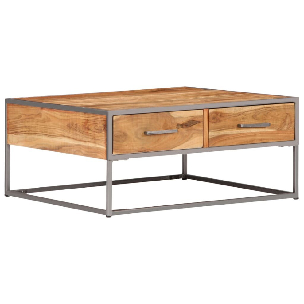 vidaXL Solid Acacia Wood Coffee Table 75x75x35cm Living Room Furniture Stand