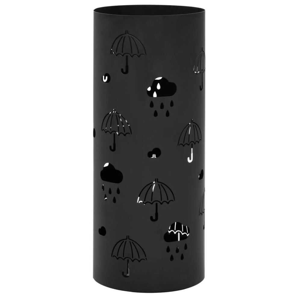 vidaXL Umbrella Stand Umbrellas Steel Black Home Office Storage Holder Rack