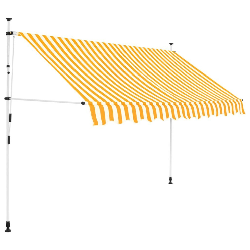 vidaXL Manual Retractable Awning 300cm Orange and White Stripes Window Canopy