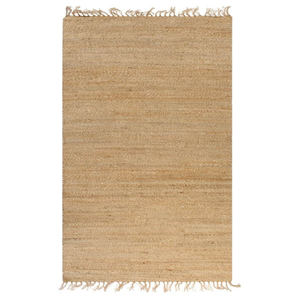 vidaXL Hand-Woven Jute Area Rug 120x180cm Natural Home Office Floor Carpet Mat